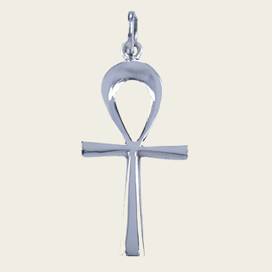 Zilveren Ankh ketting hanger - middel