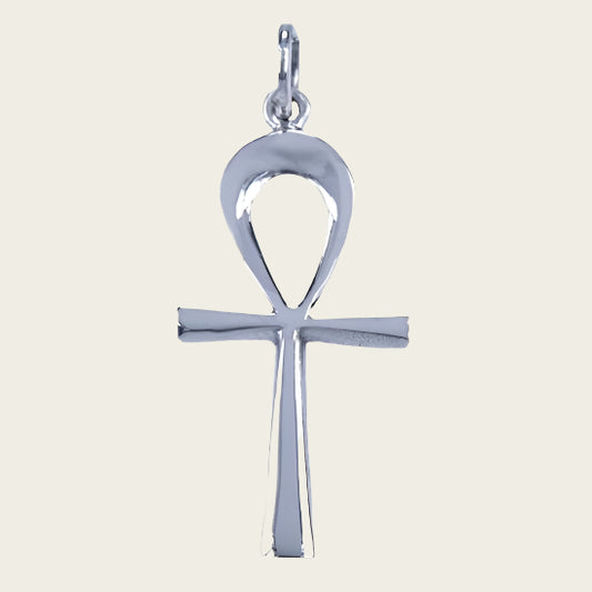 Zilveren Ankh ketting hanger - middel