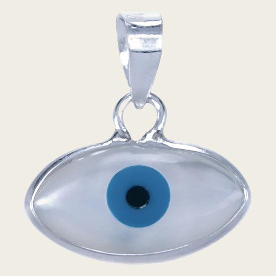 Silver The Eye oval necklace pendant
