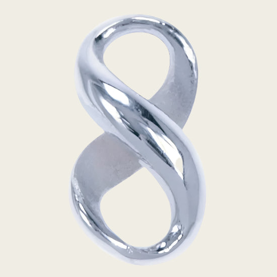 Silver Lemniscate Infinity Necklace Pendant - Standing