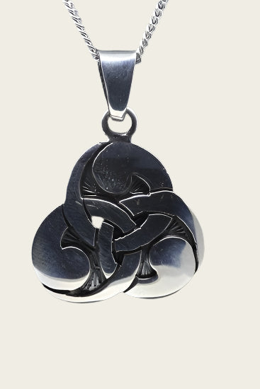 Silver Celtic Knot Triangle Necklace Pendant