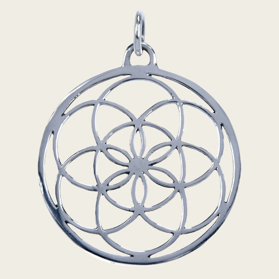 Zilveren Levenszaad ketting hanger