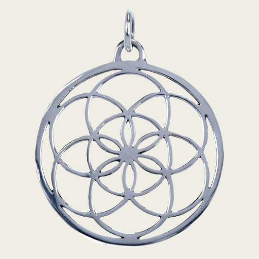 Zilveren Levenszaad ketting hanger