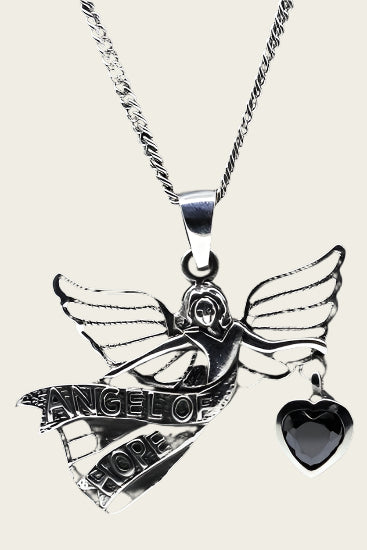 Zilveren Angel of hope ketting hanger
