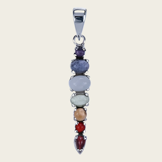 Silver Chakra Necklace Pendant