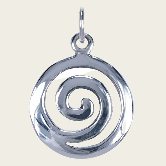Zilveren Spiraal ketting hanger