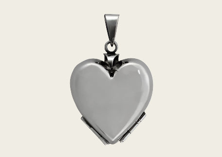 Zilveren Foto medaillon Hart glad ketting hanger