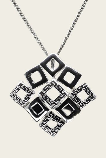 Zilveren Carré design ketting hanger