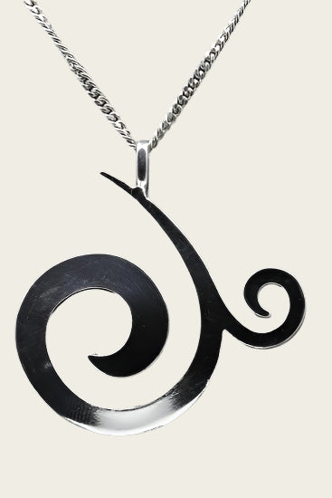 Zilveren Curl design ketting hanger