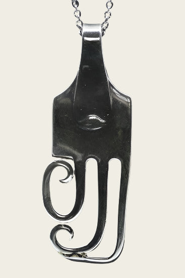 Silver Fork large as a necklace pendant cutlery jewelry