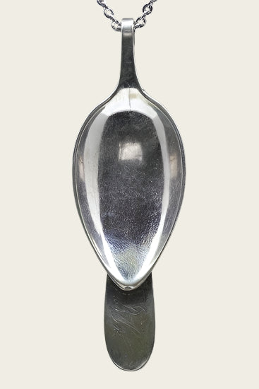 Zilveren Koffielepel als ketting hanger besteksieraad