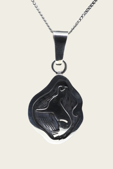 Zilveren Indiaan Wolf hopi style ketting hanger