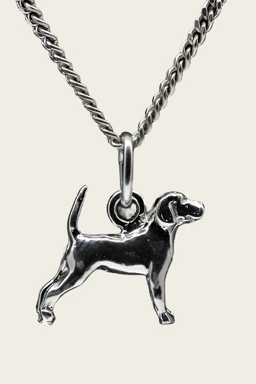 Zilveren Beagle ketting hanger - klein