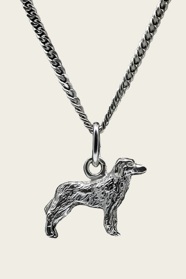 Zilveren Kromfohrlander gladhaar ketting hanger - klein