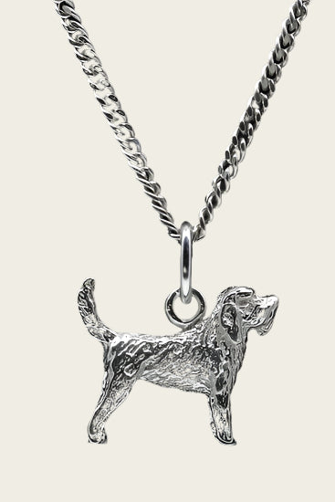 Silver Otterhound Necklace Pendant - Small