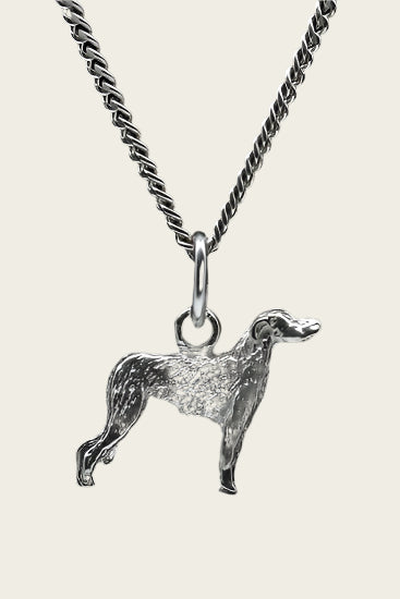 Zilveren Irish Wolfhound ketting hanger - klein