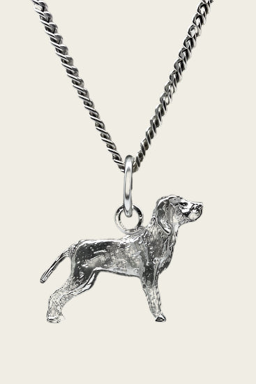 Zilveren Bracco italiano staart ketting hanger - klein