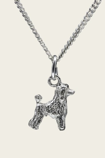 Zilveren Dwergpoedel caniche nain ketting hanger - klein