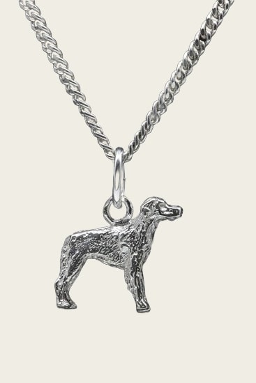 Zilveren Breton epagneul ketting hanger - klein