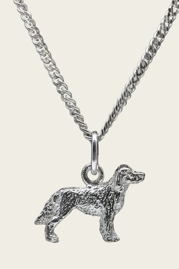 Zilveren Epagneul francais ketting hanger - klein