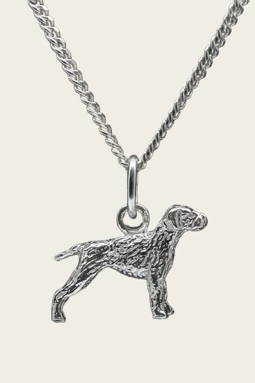 Zilveren Poedelpointer ketting hanger - klein