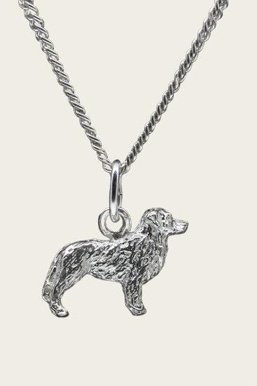 Zilveren Chesapeake bay retriever ketting hanger - klein