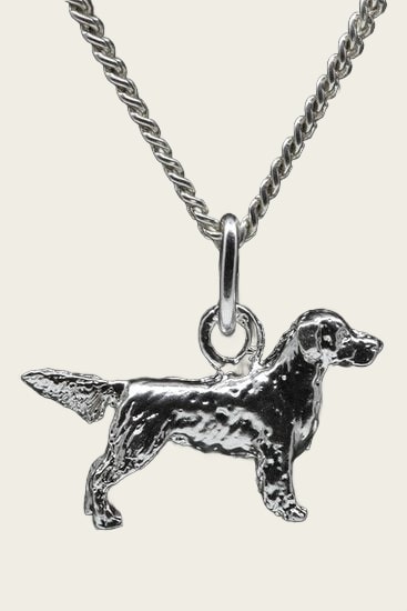 Zilveren Golden retriever ketting hanger - klein