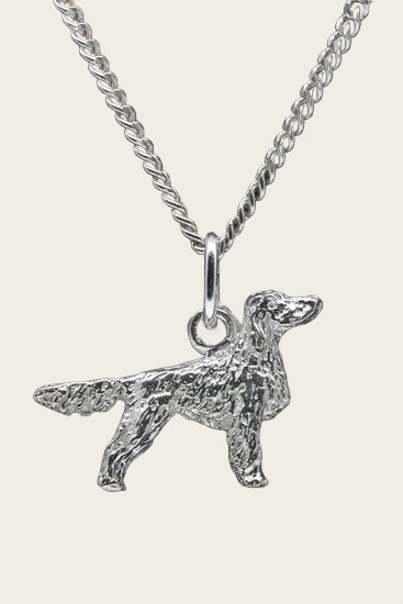 Zilveren Irish setter ketting hanger - klein