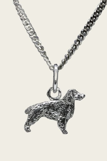 Zilveren Engelse cocker spaniel ketting hanger - klein