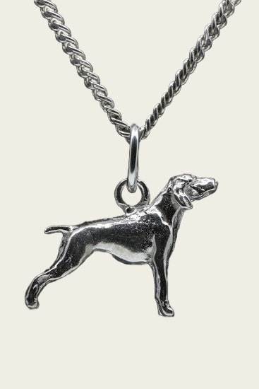 Zilveren Duitse staander korthaar ketting hanger - klein