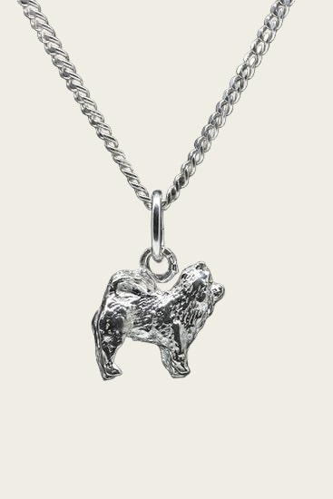 Zilveren Japanse kees ketting hanger - klein