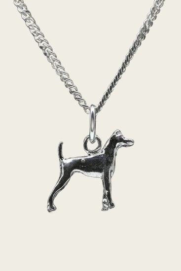 Zilveren Japanse terrier ketting hanger - klein