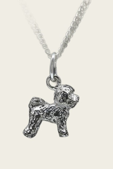 Zilveren Bichon frise ketting hanger - klein