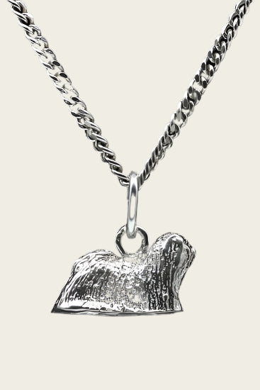 Zilveren ilhasa apso ketting hanger - klein