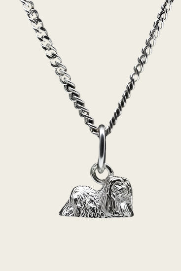 Zilveren Pekingees ketting hanger - klein