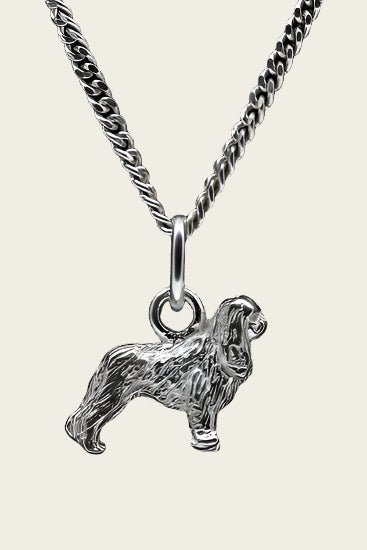 Zilveren King Charles spaniel ketting hanger - klein