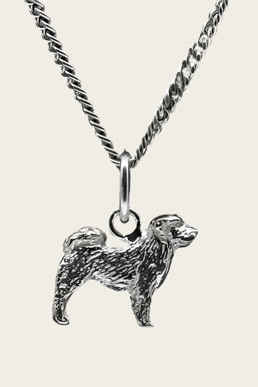 Zilveren Tibetaanse spaniel ketting hanger - klein