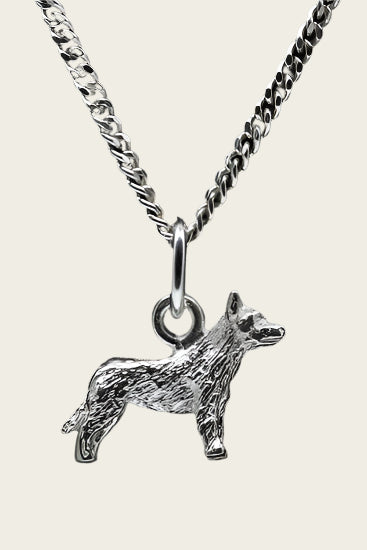 Silver Australian Cattle Dog Necklace Pendant - Small