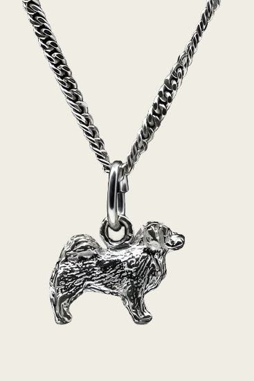 Silver Tibetan Mastiff Necklace Pendant - Small