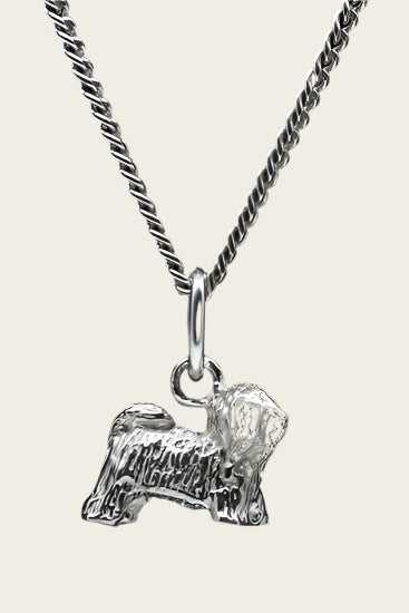 Zilveren Coton de tulear ketting hanger - klein