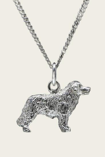 Zilveren Kuvasz ketting hanger - groot