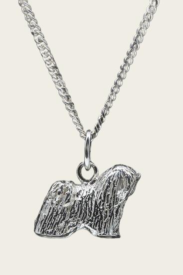 Zilveren Puli ketting hanger - groot