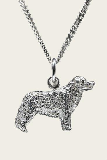 Zilveren Kuvasz krulletjes vacht ketting hanger - groot
