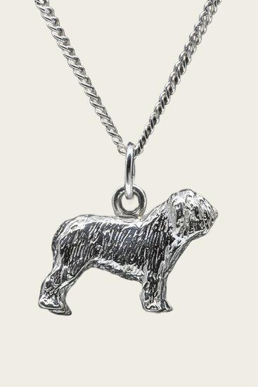 Zilveren Perro de Aguas ketting hanger - groot