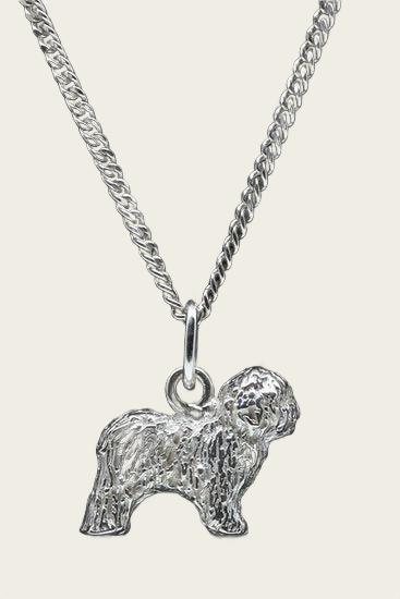 Zilveren Bobtail ketting hanger - groot