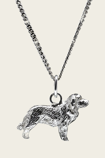Zilveren Cao da serra da estrela ketting hanger - groot