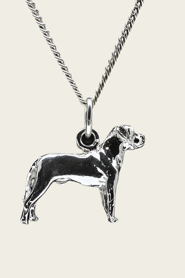Zilveren Japanse vechthond tosa ketting hanger - groot