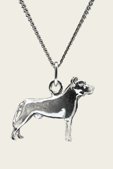 Zilveren Ca canario oren gecoupeerd ketting hanger - groot