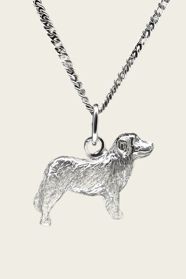 Zilveren Landseer ketting hanger - groot