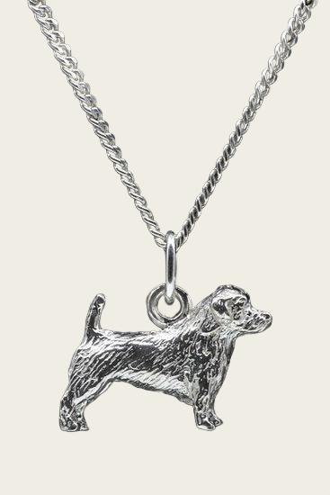 Zilveren Glen of imaal terrier ketting hanger - groot